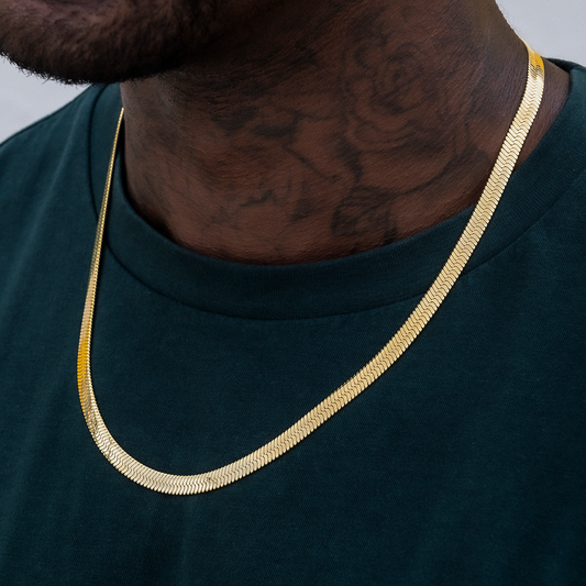 Herringbone Chain Silver Necklace For Him 2