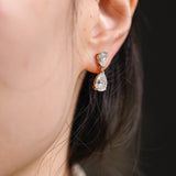1.0 TCW Pear Cut Moissanite Drop Earrings in Gold 6