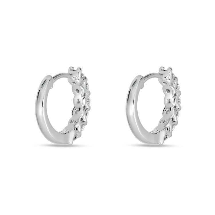 1.0 TCW Round Cut Moissanite Huggies Earrings in Gold 6
