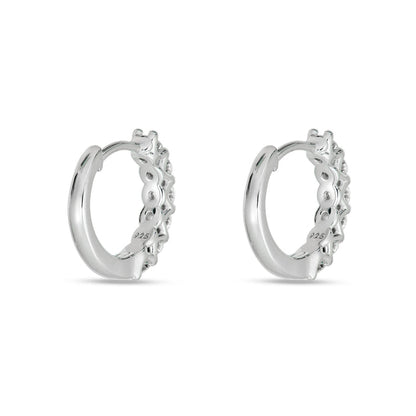 1.0 TCW Round Cut Moissanite Huggies Earrings in Gold 6