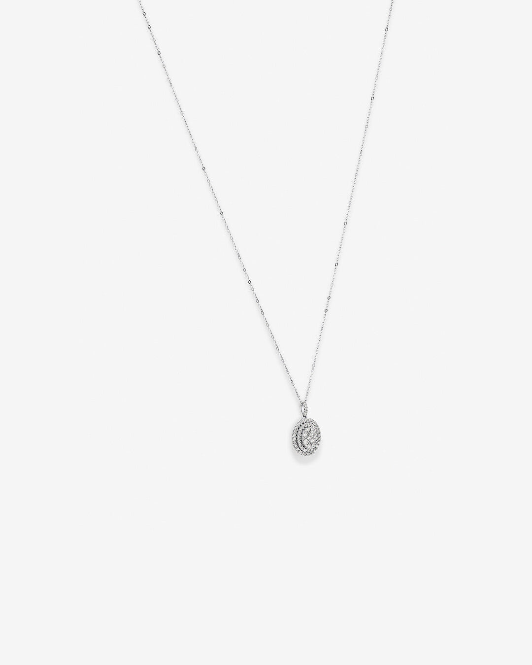 Round Cut Cubic Zirconia in 925 Sterling Silver Necklace 4
