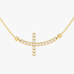 0.40 TCW Round Moissanite Diamond Cross Pendant Necklace in Solid Gold 1