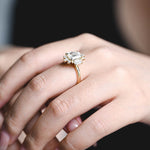 Stunning 1.0 - 2.0 CT Emerald Moissanite Engagement Ring With Cluster Design 4