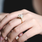 Stunning 1.0 - 2.0 CT Emerald Moissanite Engagement Ring With Cluster Design 4