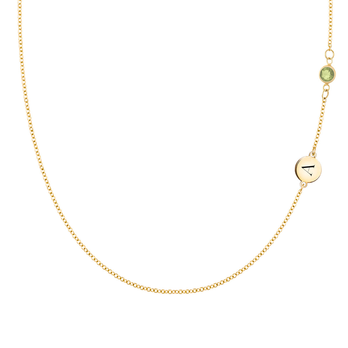 0.25 CT Round Peridot Lab Made Diamond- August Birthstone Necklace 1