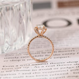 1.0 CT Round Shaped Moissanite Multi-Stone Pave Engagement Ring 7