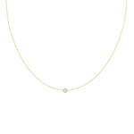 0.10 CT Round Moissanite Diamond Bezel Pendant Necklace in Solid Gold 4