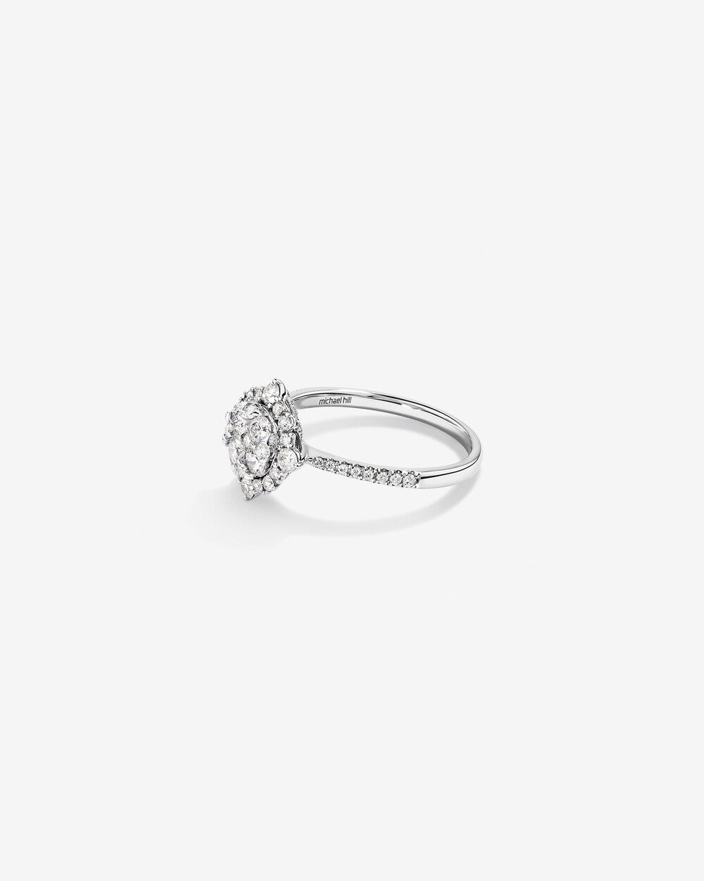 Stunning 0.3 TCW Round Moissanite Engagement Ring With Cluster Design 3