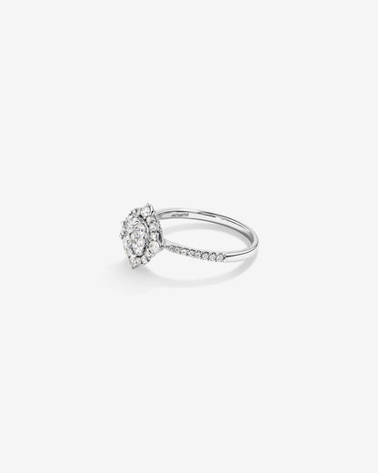 Stunning 0.3 TCW Round Moissanite Engagement Ring With Cluster Design 3