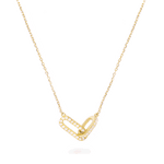 0.30 CT Round Moissanite Diamond Linked Up Pendant Necklace in Solid Gold 6
