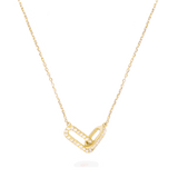 0.30 CT Round Moissanite Diamond Linked Up Pendant Necklace in Solid Gold 2