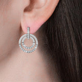 Round Cut Cubic Zirconia in 925 Sterling Silver Earrings 4