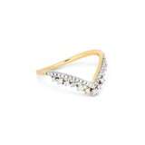Stunning 0.22 TCW Round Moissanite Stones Curved Wedding Bands 2