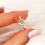 Stunning 1.0 CT Round Moissanite Engagement Ring with Solitaire Design 9