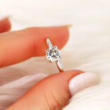 Stunning 1.0 CT Round Moissanite Engagement Ring with Solitaire Design 9