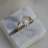 0.85 CT Round Cut Pave CVD E/VS1 Diamond Engagement Ring 7