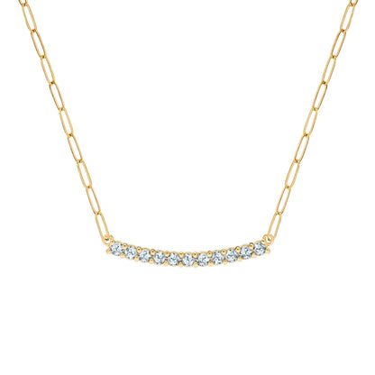 1.32 TCW Round Aquamarine Lab Made Diamond- March Birthstone Necklace 1