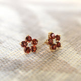 2.9 TCW Round Garnet Lab Made Diamond- January Birthstone Earrings 8