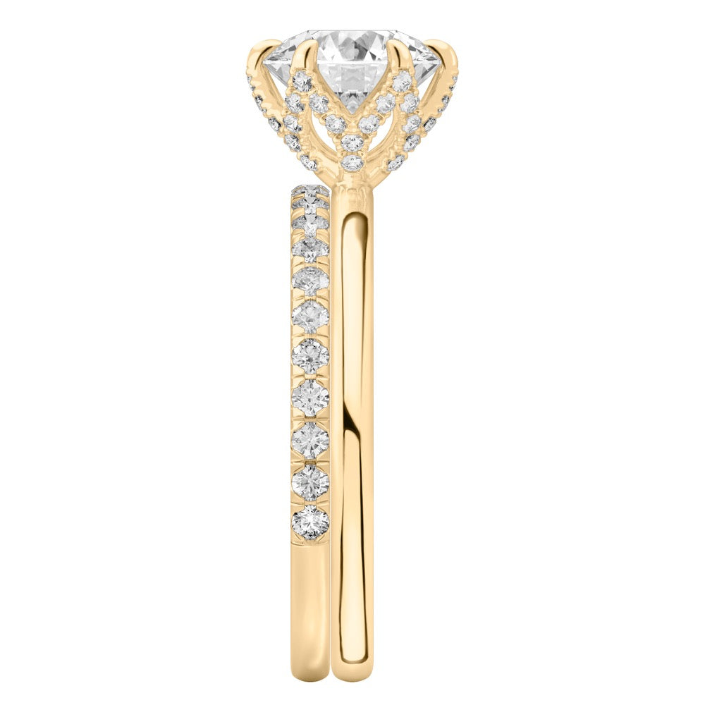 Stunning 1.0- 2.0 CT Round Moissanite Engagement Ring with Tulip Design 5
