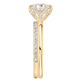 Stunning 1.0- 2.0 CT Round Moissanite Engagement Ring with Tulip Design 5