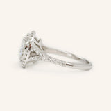 Stunning 1.0 CT Round Moissanite Engagement Ring with Double Halo and Pave Design 3