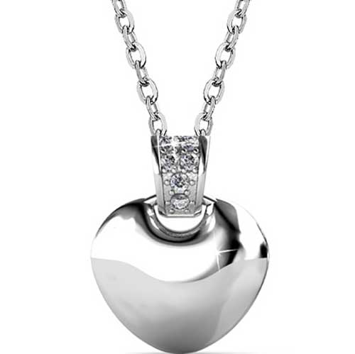 Round Cut Cubic Zirconia in 925 Sterling Silver Necklace 1