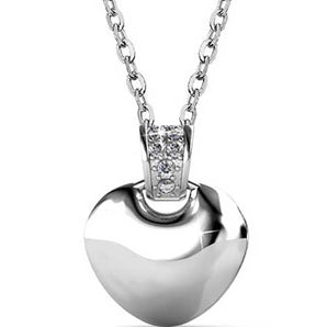 Round Cut Cubic Zirconia in 925 Sterling Silver Necklace