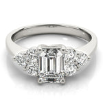 Stunning 1.0-2.0 CT Emerald Moissanite Engagement Ring with Cluster Design 1