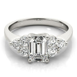 Stunning 1.0-2.0 CT Emerald Moissanite Engagement Ring with Cluster Design 1