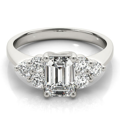 Stunning 1.0-2.0 CT Emerald Moissanite Engagement Ring with Cluster Design 1