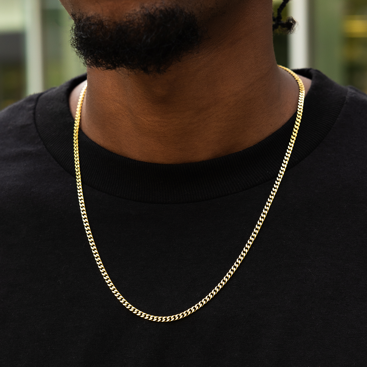 Polished Finish Cuban Silver Necklace For Him 1