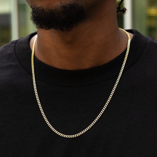 Polished Finish Cuban Silver Necklace For Him 1