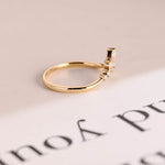 Stunning 0.2 TCW Marquise & Round Moissanite Stones Curved Wedding Bands 9