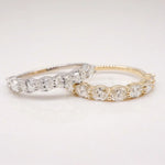 Stunning 0.4 TCW Oval Moissanite Stones in Half Eternity Wedding Band 3