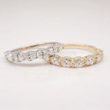 Stunning 0.4 TCW Oval Moissanite Stones in Half Eternity Wedding Band 3