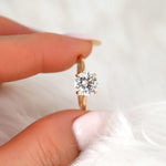 Stunning 2.0 CT Round Moissanite Engagement Ring with Hidden Halo Design 5