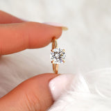 Stunning 2.0 CT Round Moissanite Engagement Ring with Hidden Halo Design 5