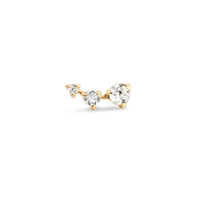 0.40 TCW Round Cut Moissanite Climber Earrings in Gold 1