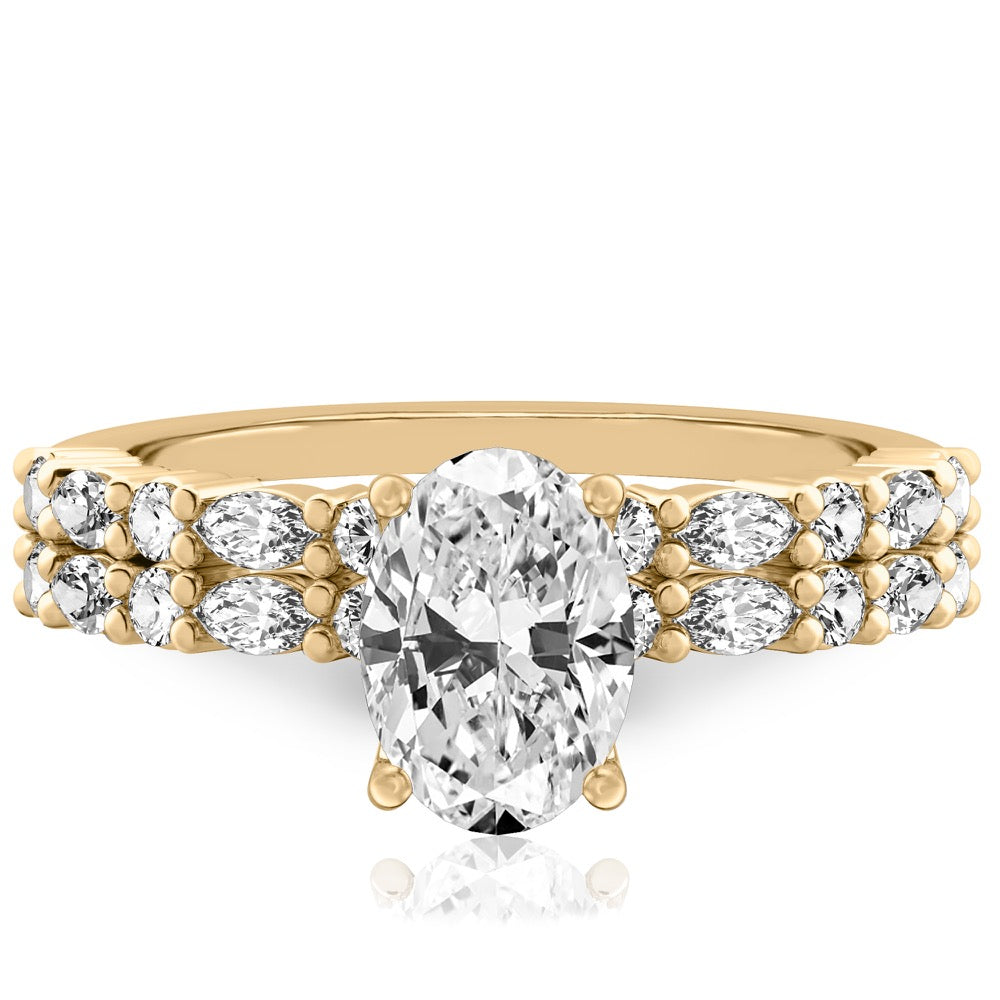 Stunning 1.0- 2.0 CT Oval Moissanite Engagement Ring with Pave Design 5