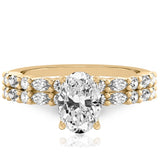 Stunning 1.0- 2.0 CT Oval Moissanite Engagement Ring with Pave Design 5