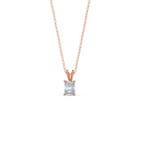 1.0 CT Radiant Cut Moissanite Diamond Solitaire Pendant Necklace in Solid Gold 6
