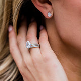 Round Cut Cubic Zirconia in 925 Sterling Silver Earrings 1