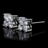 Round Cut Cubic Zirconia in 925 Sterling Silver Earrings 8