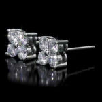 Round Cut Cubic Zirconia in 925 Sterling Silver Earrings 13