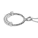 Round Cut Cubic Zirconia in 925 Sterling Silver Necklace 4