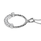 Round Cut Cubic Zirconia in 925 Sterling Silver Necklace 4