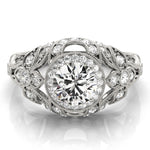Stunning 0.50-1.50 CT Round Moissanite Engagement Ring With Vintage Design 1