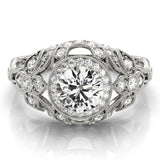 Stunning 0.50-1.50 CT Round Moissanite Engagement Ring With Vintage Design 1