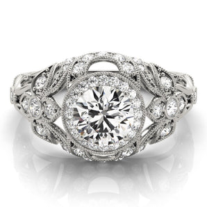 Stunning 0.50-1.50 CT Round Moissanite Engagement Ring With Vintage Design