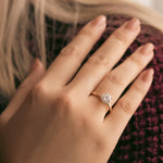 Stunning 1.0 CT Round Moissanite Engagement Ring with Hidden Halo Design 13